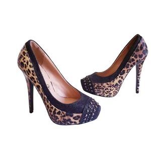 Penny Loves Kenny Studded Animal Print Heels